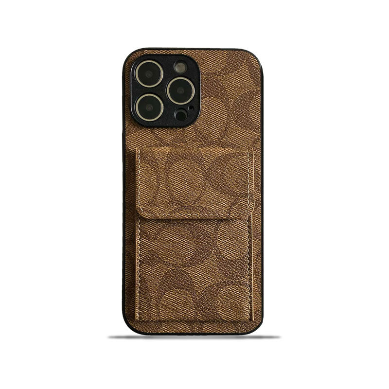 Coach iPhone Hülle mit Brieftasche hell Brown-HP240513