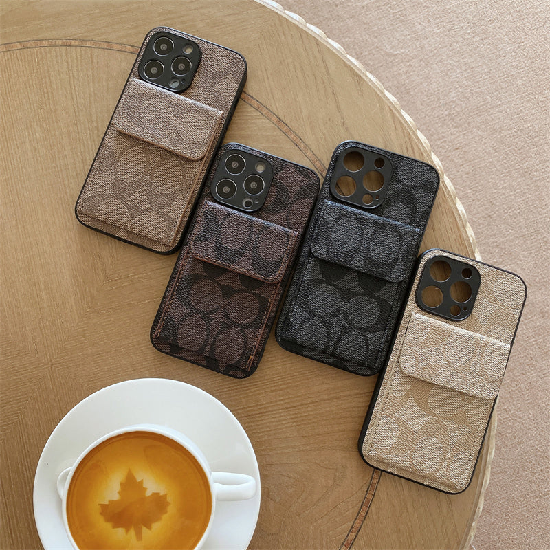 Custodia per iPhone Coach con portafoglio Coffee-HP240513 