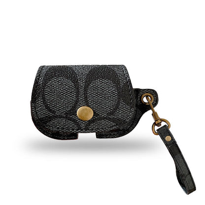 Custodia in pelle Coach AirPods 3a generazione nera-CC231215