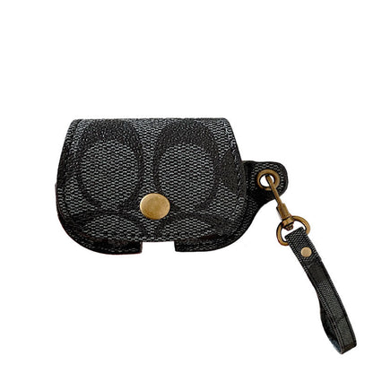 Custodia in pelle Coach AirPods Pro nera-CC231215