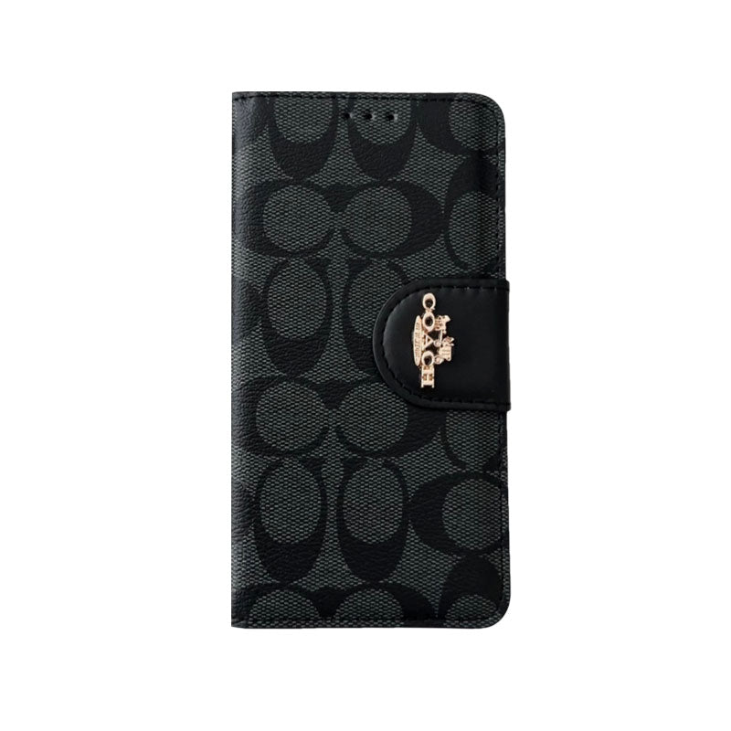 Custodia per iPhone Coach in pelle con porta carte marrone-PTK241622