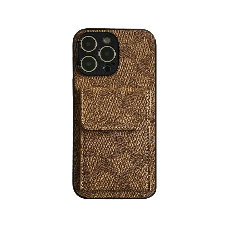 Coach iPhone Case With  Wallet Dark Brown-HP240513