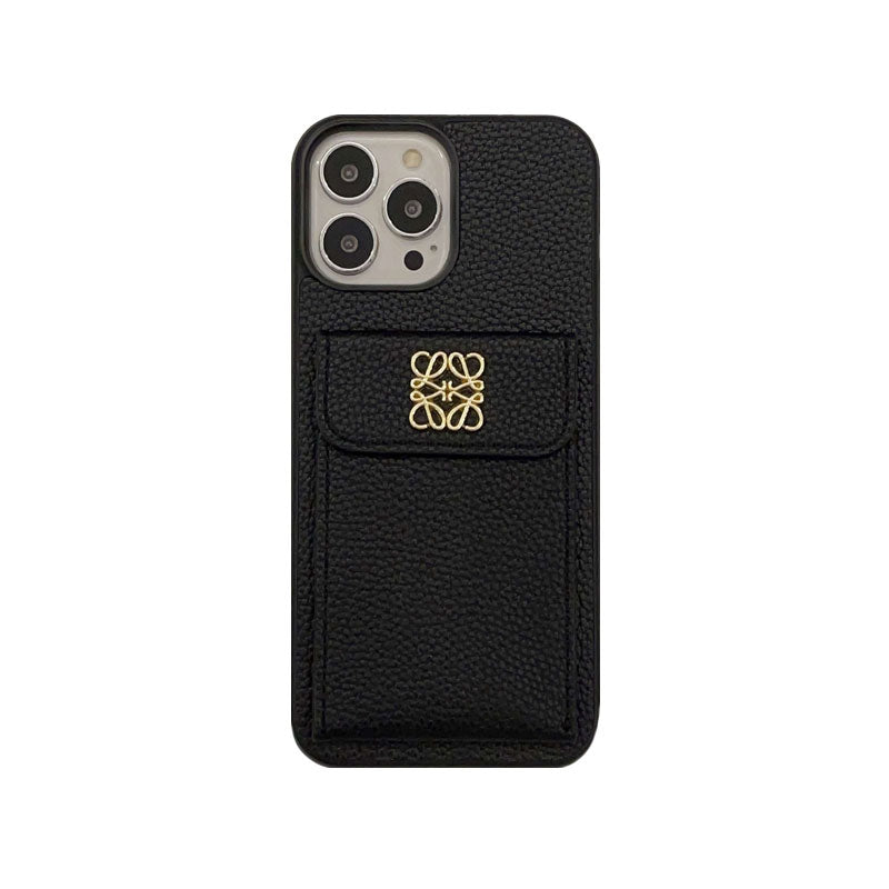 LOEWE iPhone Case With Card Holder Black-QBK240603