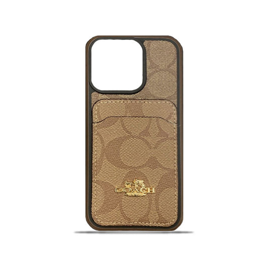 Coach iPhone Case With Card Holder Coffee -KB241416