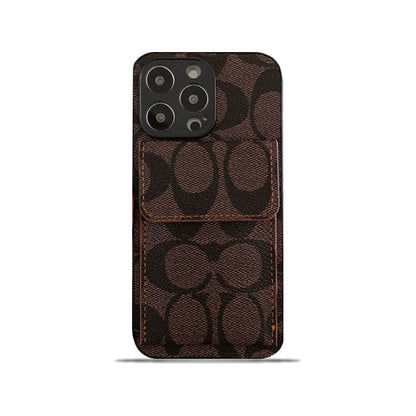 Coach iPhone Hülle mit Wallet Dark Brown-HP240513