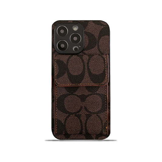 Coach iPhone Hülle mit Wallet Dark Brown-HP240513