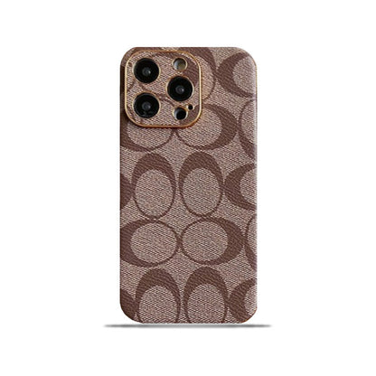 Coach iPhone Case Leather Light Brow -QBK240513