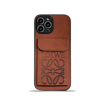 Custodia per iPhone LOEWE con porta carte Marrone-LZP241448 