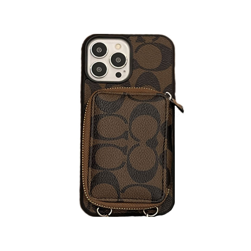 Custodia per iPhone Coach con portafoglio Coffee-LQB241412 