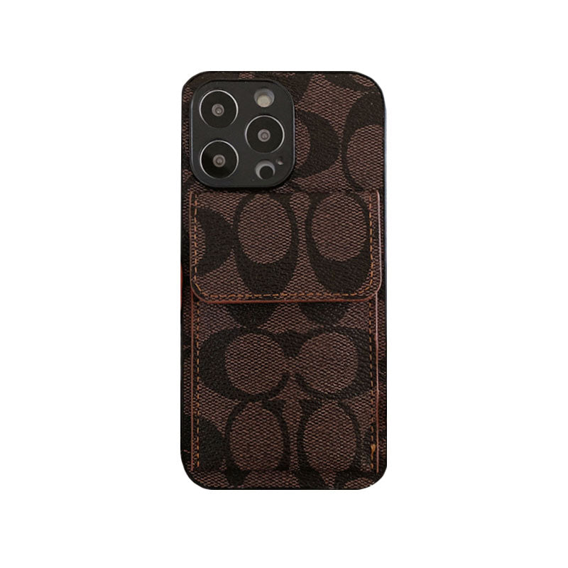 Custodia per iPhone Coach con portafoglio Coffee-HP240513 