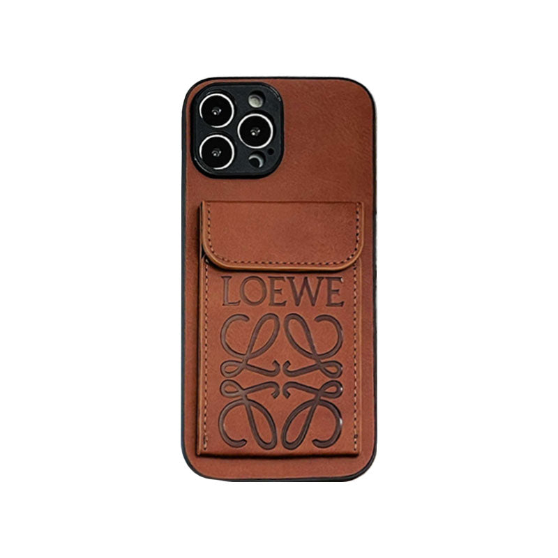 Custodia per iPhone LOEWE con porta carte Marrone-LZP241448 