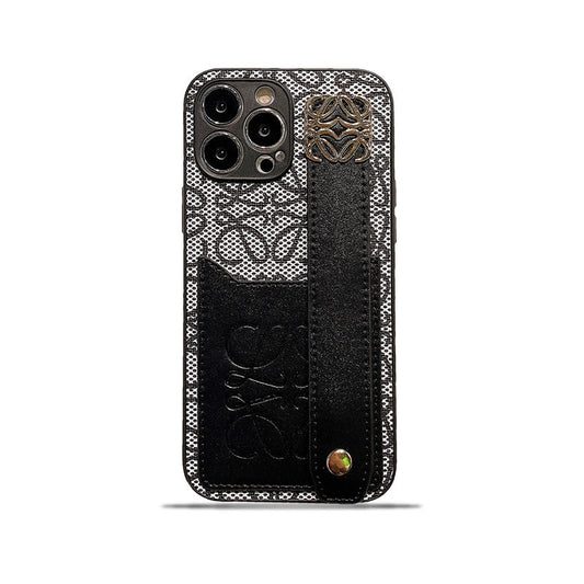 Custodia in pelle Loewe per iPhone nera-HDK231201