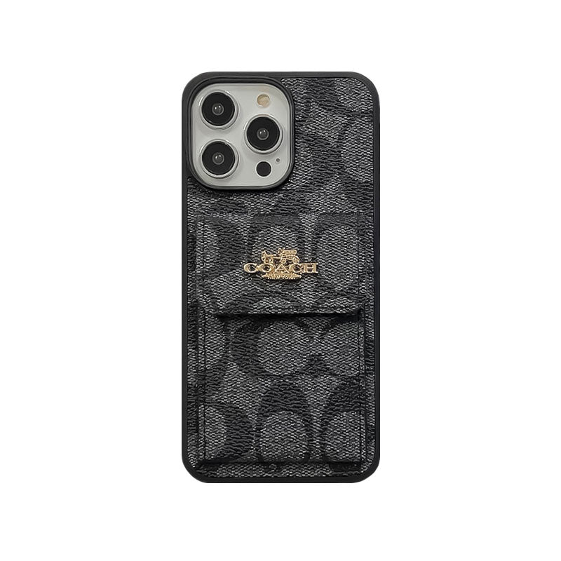 Coach iPhone Hülle mit Kartenhalter Brieftasche hellbraun -szk240425