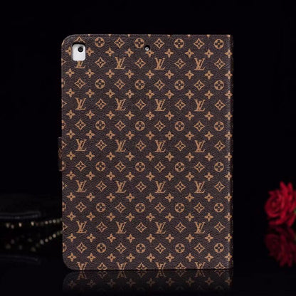 Elegante Monogramm -Leinwand Flip Cover Apple iPad Protective Ledertasche