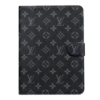 Elegant Monogram Canvas Flip Cover Apple iPad Protective Leather Case