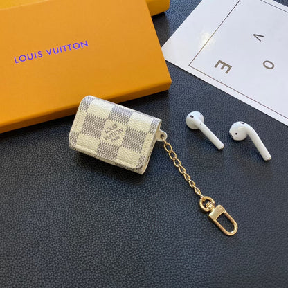 Luxury LV-Inspired AirPods Case Collection with Chain Attachment