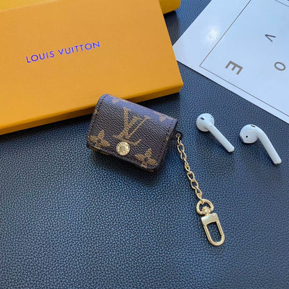 Luxury LV-Inspired AirPods Case Collection with Chain Attachment