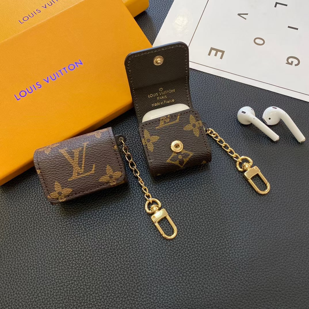 Luxus-LV-inspirierte AirPods-Fallsammlung mit Kettenbefestigung