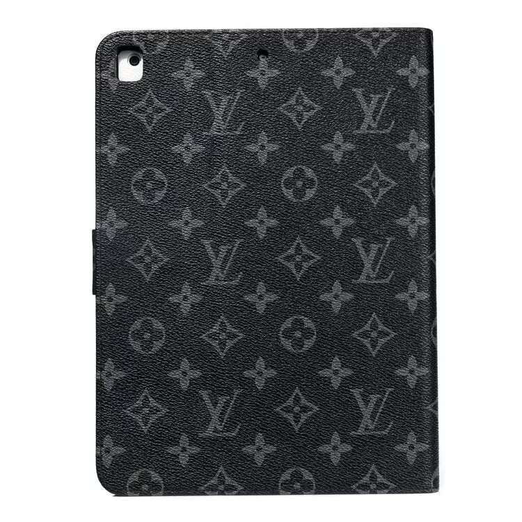 Elegante Monogramm -Leinwand Flip Cover Apple iPad Protective Ledertasche