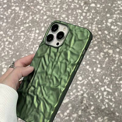 Waldgrün Falten 3D iPhone Hülle