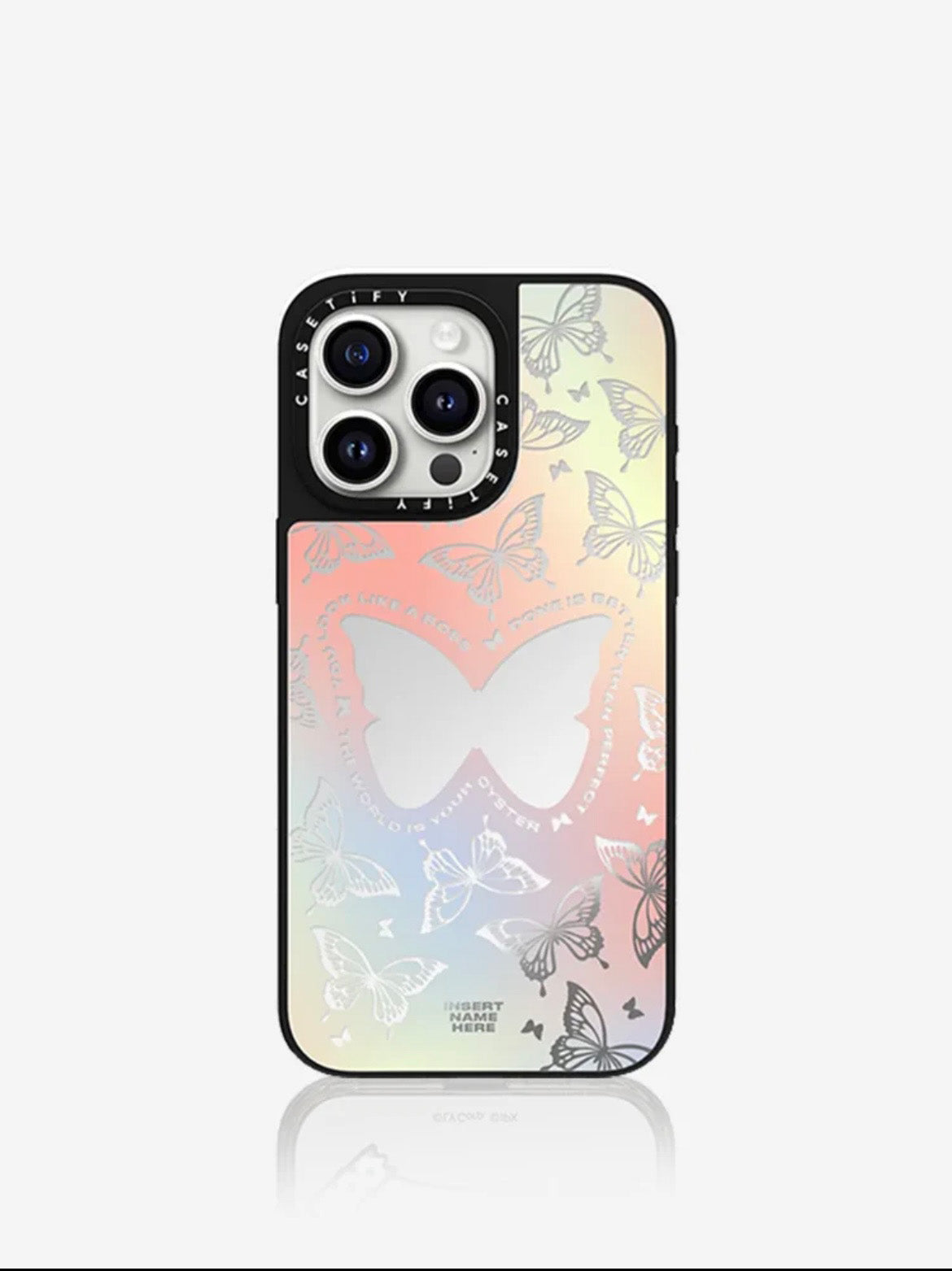 "CASETIFY" CUSTODIA PER IPHONE CON FARFALLA COLORATA FANTASIA