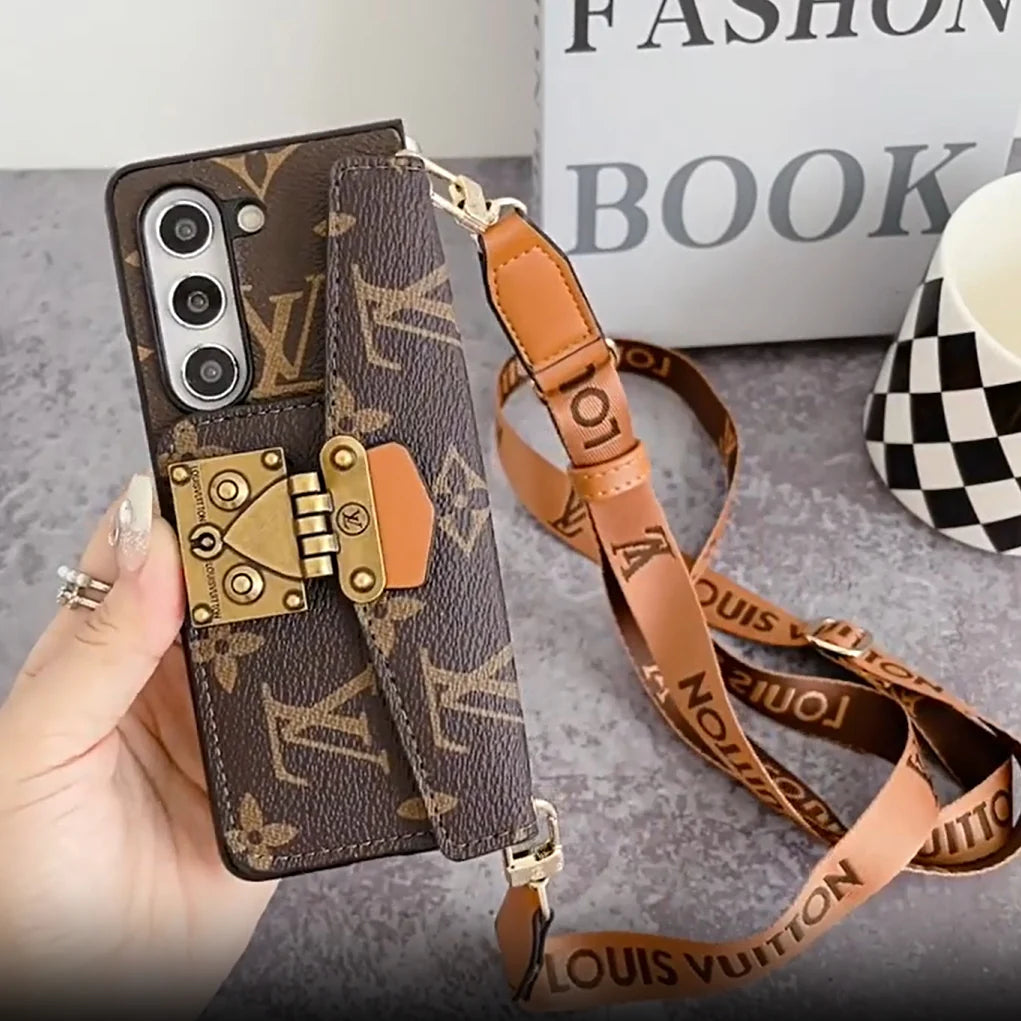 Luxury LOCK CARD BAG CROSSBODY CHAIN SAMSUNG Z FOLD CASE