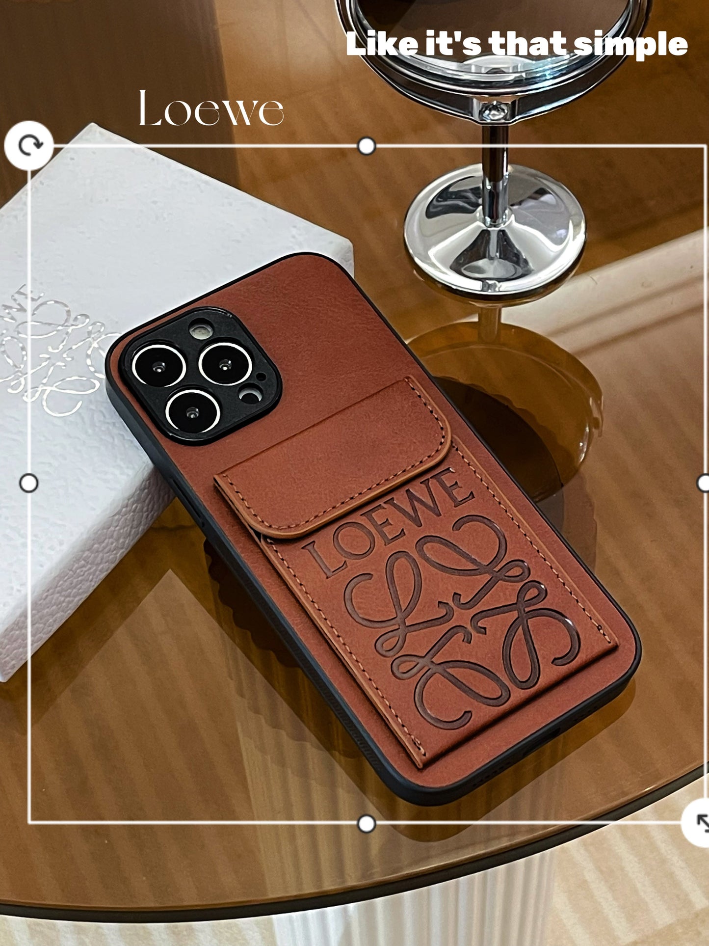 Loewe iPhone Hülle mit Kartenhalter Brown-lzp241448