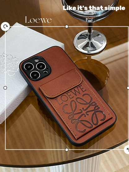 LOEWE iPhone Case With Card Holder Brown-LZP241448