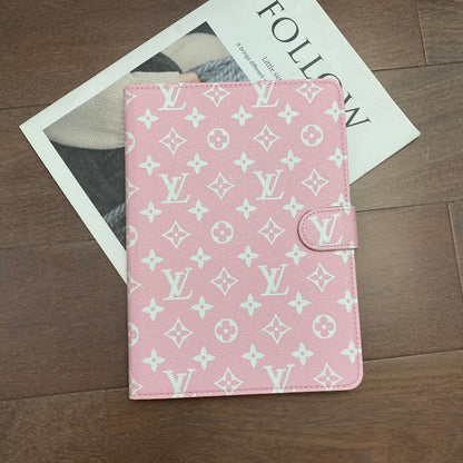 Elegant Monogram Canvas Flip Cover Apple iPad Protective Leather Case