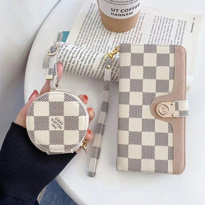 Luxury GG LV BUR iPhone & AirPods Case with Card Holder