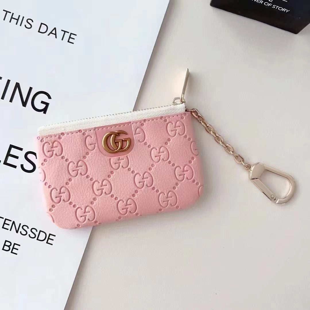 GG Style Embossed Keychain Wallet