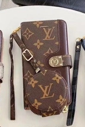 Luxury GG LV BUR iPhone & AirPods Case with Card Holder