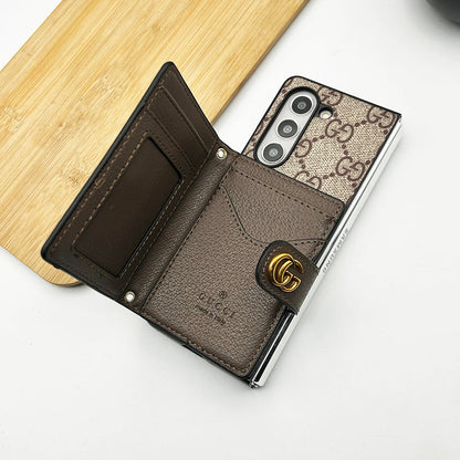 Custodia di marca in pelle di lusso alla moda per Samsung Galaxy Z Fold 6