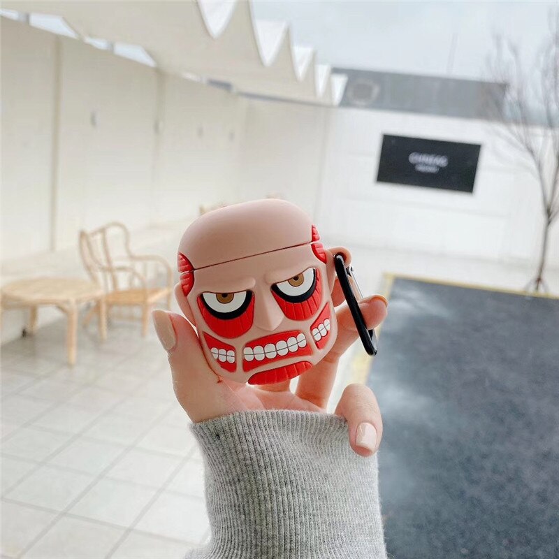 Pacchetto custodie AirPods 3D con cartoni animati anime Attack on Titan 