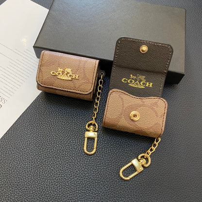 Custodie di lusso Coach AirPods di terza generazione marrone chiaro-LGK240425