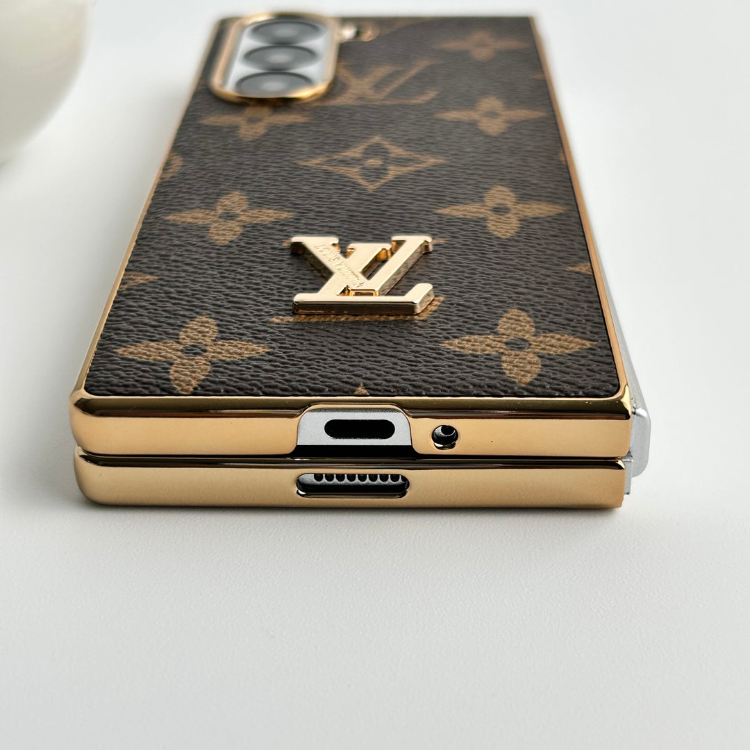 Samsung Galaxy Z Fold 6 Luxury Gold Plated Leather Case