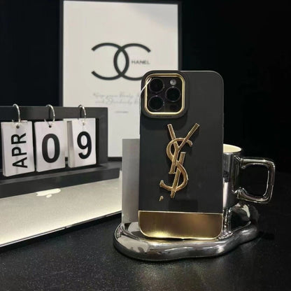 Custodia di lusso per iPhone YSL (colore 1/2 con bracciale in cristallo)