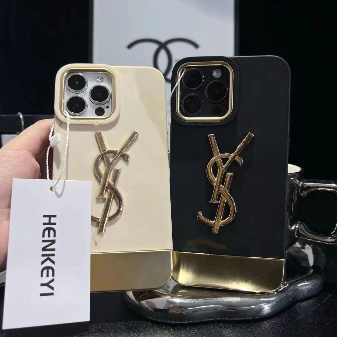 Custodia di lusso per iPhone YSL (colore 1/2 con bracciale in cristallo)