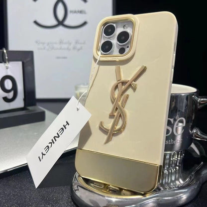 Custodia di lusso per iPhone YSL (colore 1/2 con bracciale in cristallo)