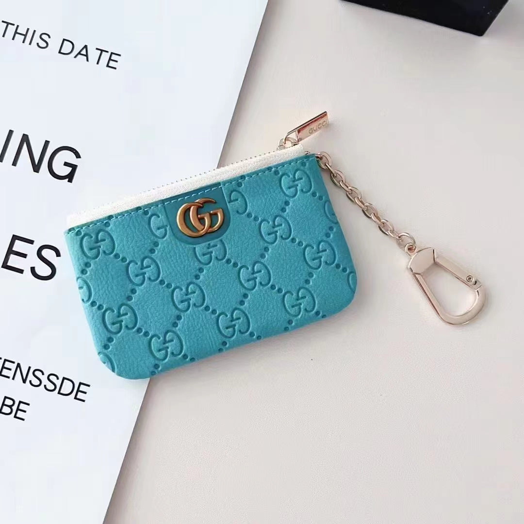 GG Style Embossed Keychain Wallet