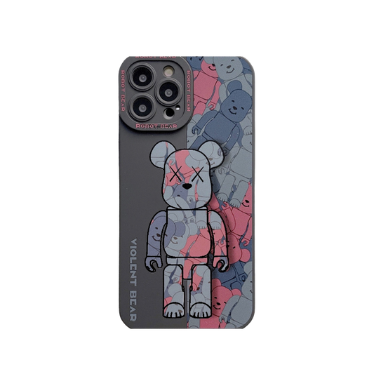 Custodia per iPhone con orso rosso rovesciato 