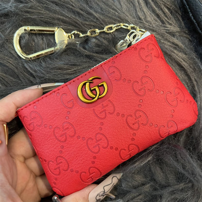 Elegant GG-Inspired Coin Pouches with Keychain