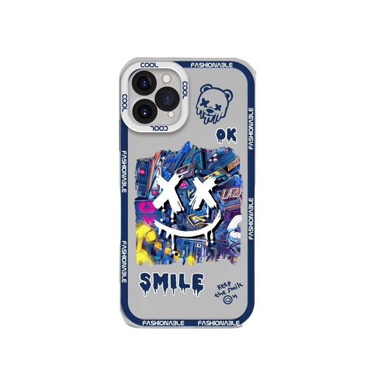 Blue Smile X Bear iPhone Case