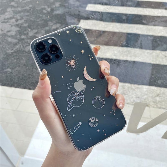 Custodia per iPhone con glitter Galaxy