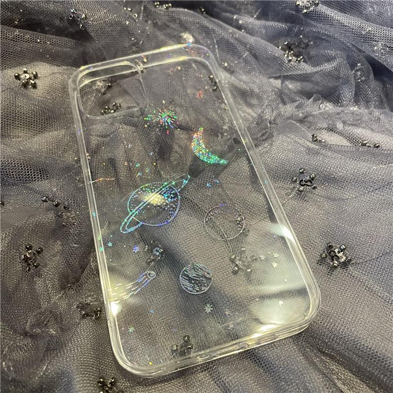 Custodia per iPhone con glitter Galaxy