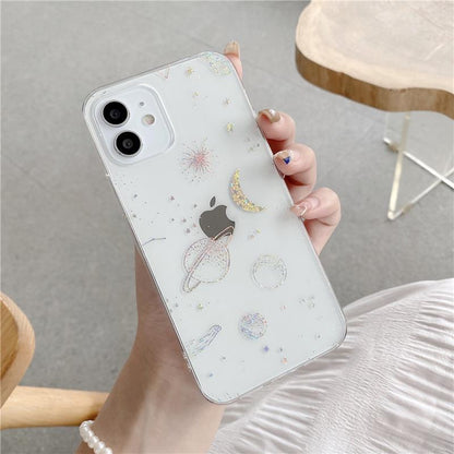 Custodia per iPhone con glitter Galaxy