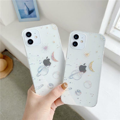 Custodia per iPhone con glitter Galaxy