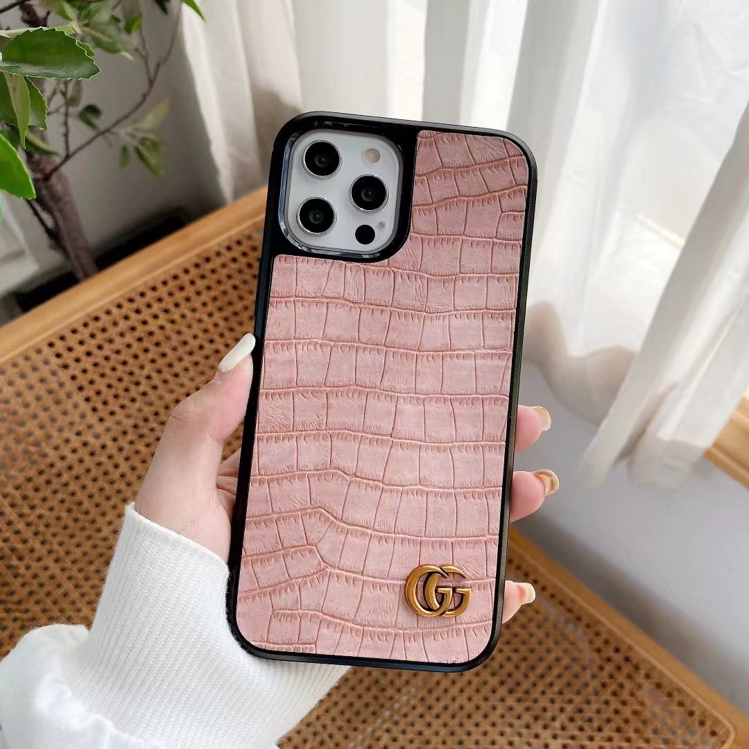 GG Crocodile Print inspiriertes Leder iPhone Hülle