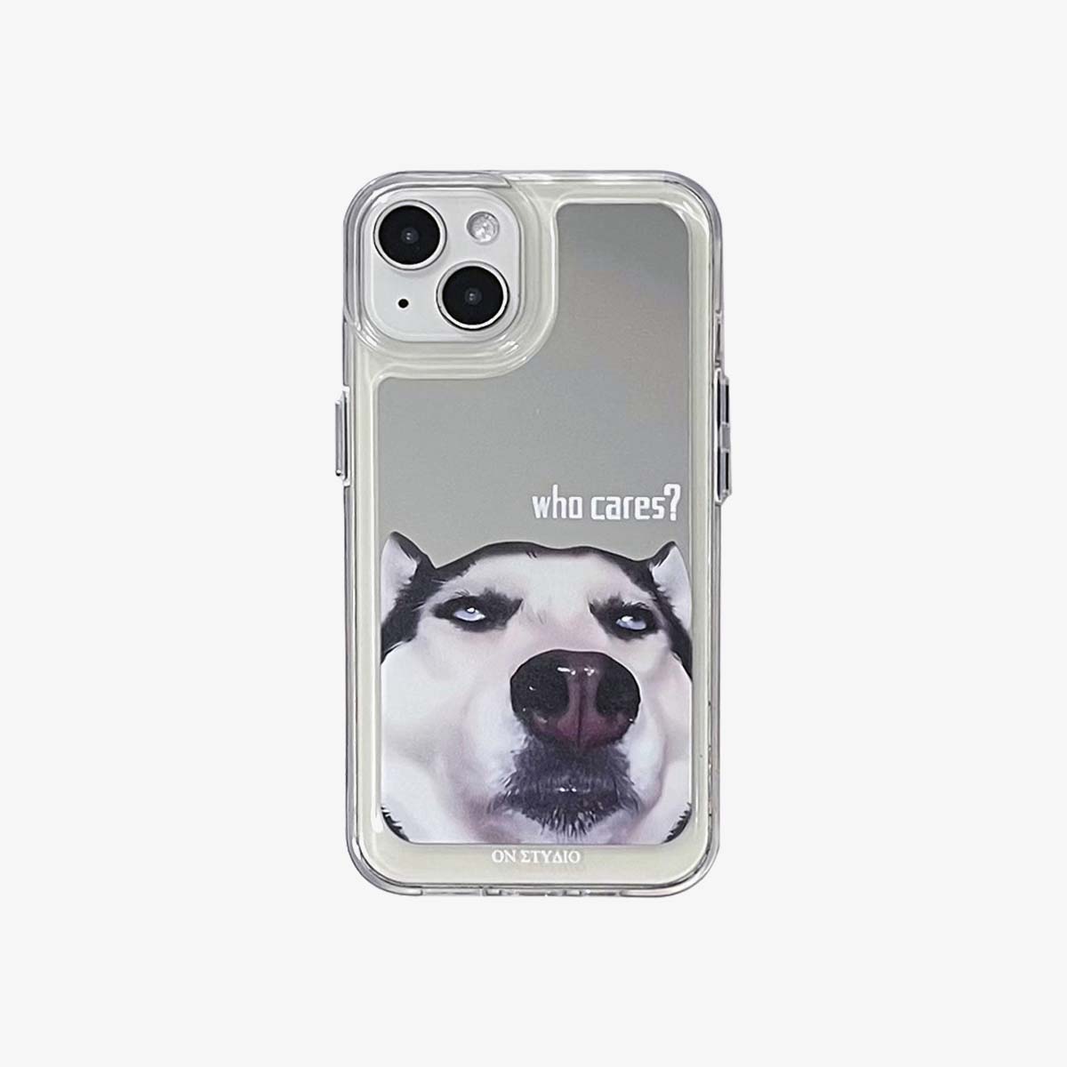 Mirror iPhone Case | Couple Cats & Dogs Who Cares (Buy 2 and get 50% off one)