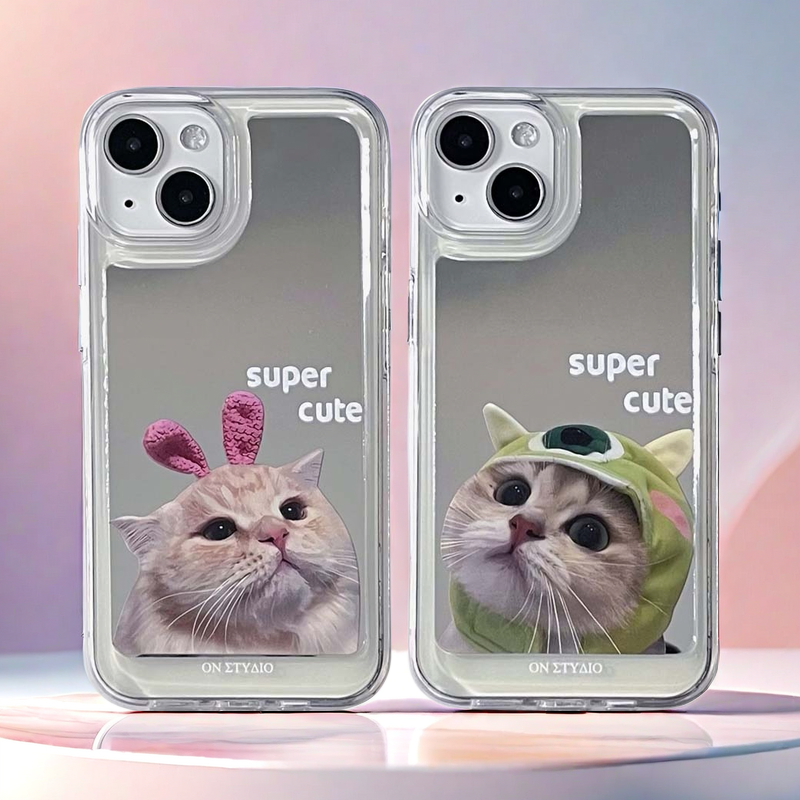 Spiegel iPhone Case | Paar Katzen super süß (kaufen 2 und 50% Rabatt erhalten)